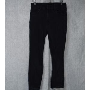 MOTHER Insider Crop Step Fray Black Skinny Jeans 29